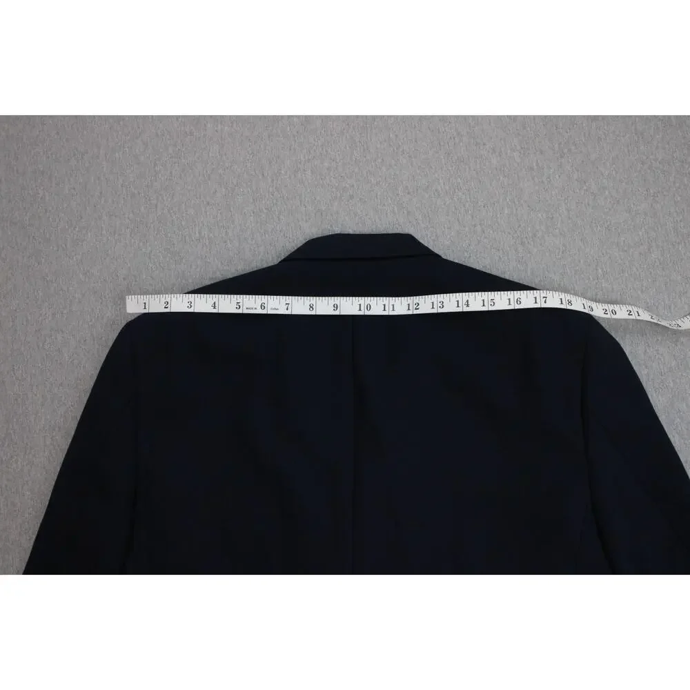 Stafford Blazer Men's Size 42L Navy Blue 2 Button Single Breasted Gold Buttons